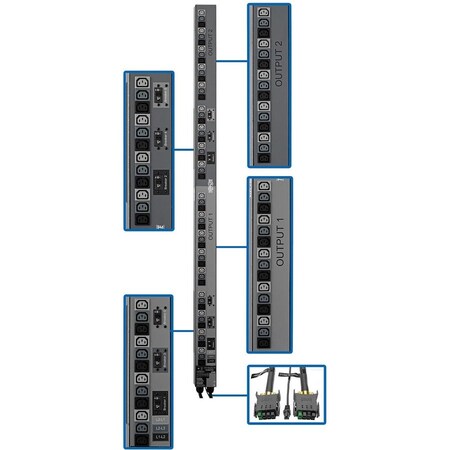 Tripp Lite PDU, Rack Mounted, C13, 2.5 ft. PDU3V602D354