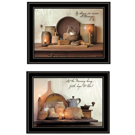 Homeroots Set Of Two By Grace 2 Black Framed Print Kitchen Wall Art, 2PK 407093