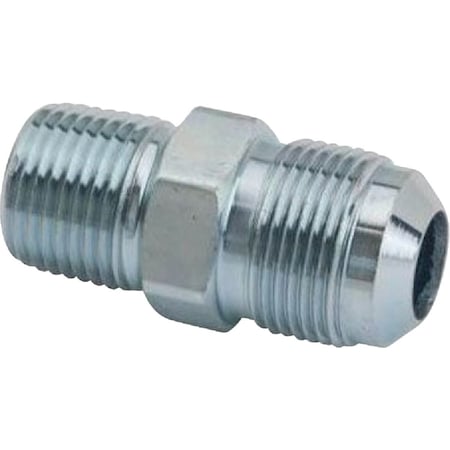 Dormont 5/8'' OD Male Flare x 1/2'' MIP, Tapped 3/8'' FIP Zinc-Plated Carbon Steel Adapter Gas Fitting Bulk 90-3031