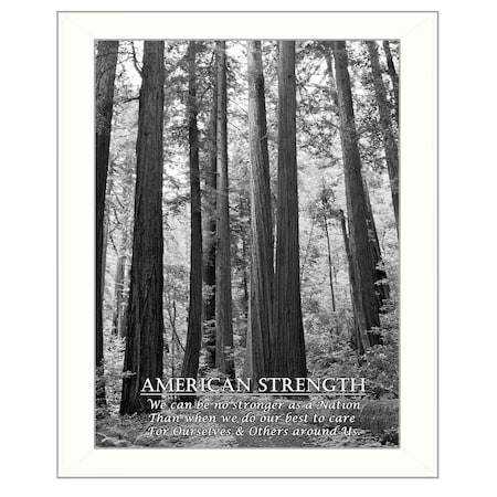 Homeroots American Strength 6 White Framed Print Wall Art 405379