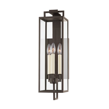 Troy Lighting Beckham 3 Light Exterior 7.25 In. Textured Bronze B6382-TBZ
