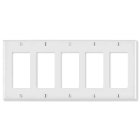 Ezgeneration LV80423x-LV80423W Decora Wallplate- White - 5 Gang EZ2982230