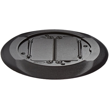 Hubbell Wiring SystemOne Universal Cover Carpet Flange Assembly, Black Powder Paint Finish S1CFCBL