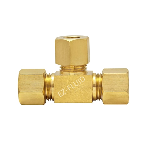 Ez-Fluid 3/8 Brass Compression Tee EZFD260