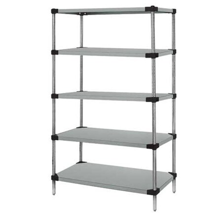 Betterbeds 5-Shelf Galvanized Steel Solid Shelving Unit, 21 x 54 x 54 in. BE1136484