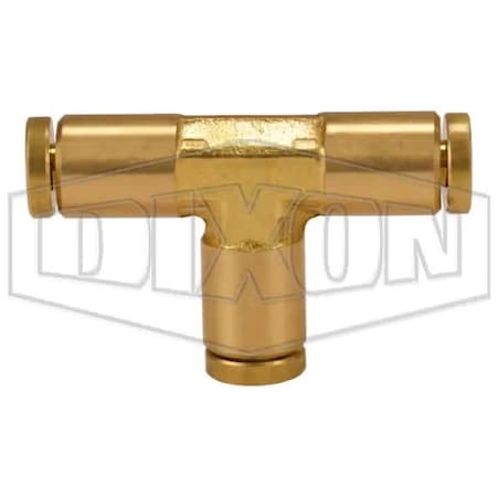Dixon Push-In Union Tee, 1/8 in Nominal, Tube, Brass, Domestic 644
