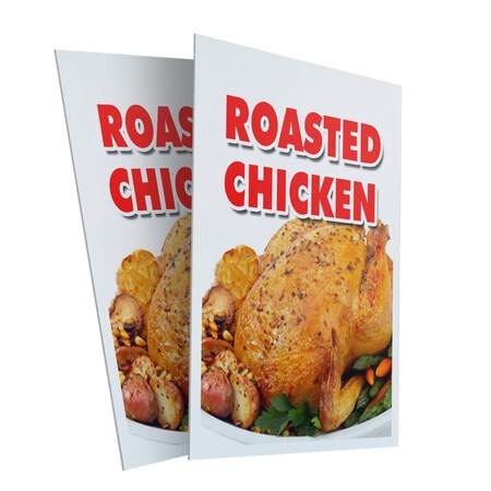 Signmission Roasted Chicken, Plastic Signs Only 24 Inch x 36 Inch, Corrugated Plastic, 2PK CSB-2436-2PACK-Roasted Chicken