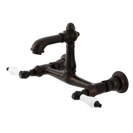 Kingston Brass Double-Handle Wall Mount Bathroom Faucet, Oil Rubbed Bronze KS7255PL