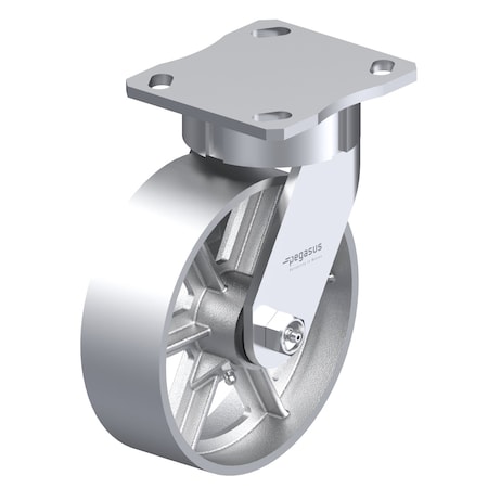 Zoro Select Plate Caster, 1200 lb. Ld Rating, Roller P25S-C060R-14