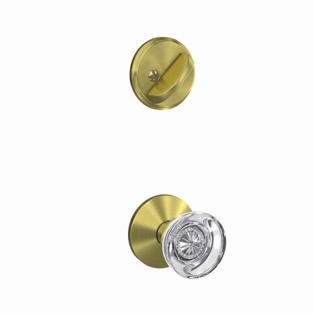 Schlage Residential Schlage Custom Custom Hobson Knob with Kinsler Rose Interior Active Trim with 16680 Latch and FC59HOB608KIN