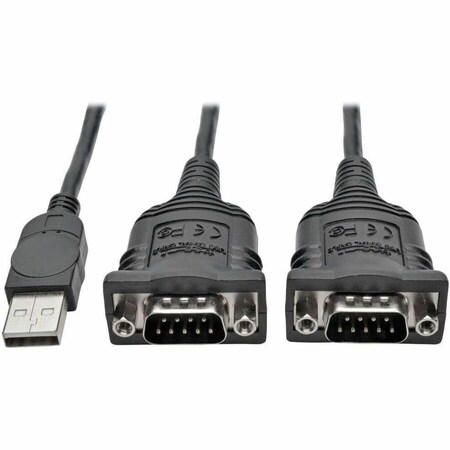 Tripp Lite 6FT 2-PORT USB TO DB9/ RS 232 SERIAL ADAPTER FTDI, COM RETENTION U209-006-2