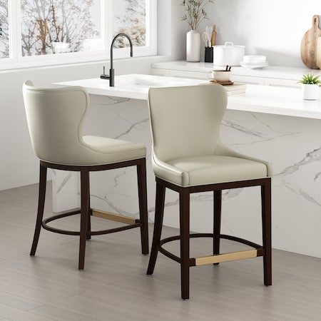 Manhattan Comfort Blair Counter Stool in Stone, 2PK 2-CS020-ST