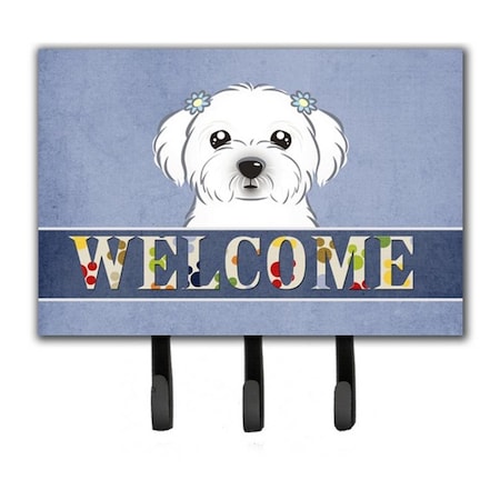 Carolines Treasures Maltese Welcome Leash and Key Holder BB1394TH68