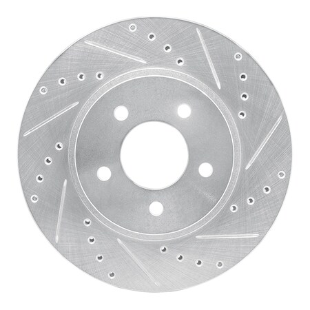 Dynamic Friction Co DFC Brake Rotor - Drilled and Slotted - Silver 631-54193R