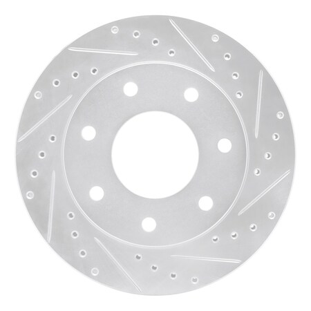 Dynamic Friction Co DFC Brake Rotor - Drilled and Slotted - Silver 631-54152R