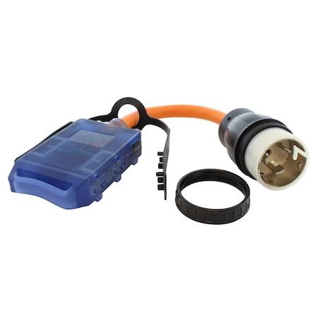 Ac Works Power Strip Cord, STW, 5-15/20R, SS2-50P, 1.5 ft., Orange SS2CBF520