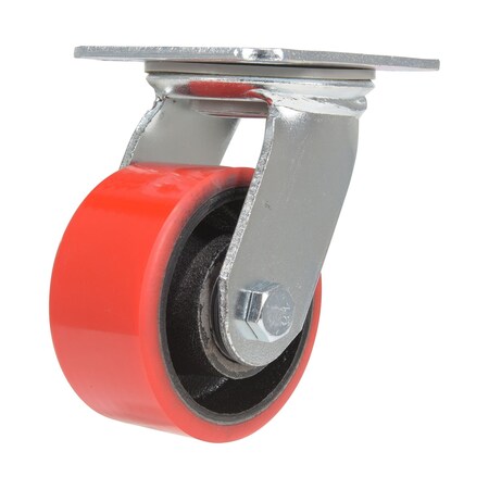 Vestil Polyurethane Swivel Caster 4 In. Diameter x 2 In. Width 792 Lb. Capacity Red/Black CST-VE-4X2PU-S