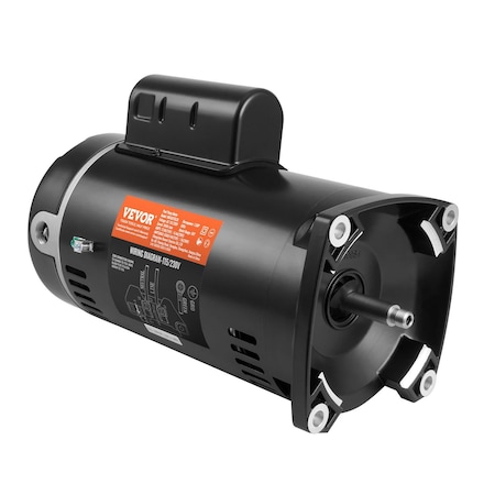 Vevor 1.5HP Pool Pump Motor 115/230V 12.8/6.4A 56Y 3450RPM 90F/250V Capacitor HM16075LCb