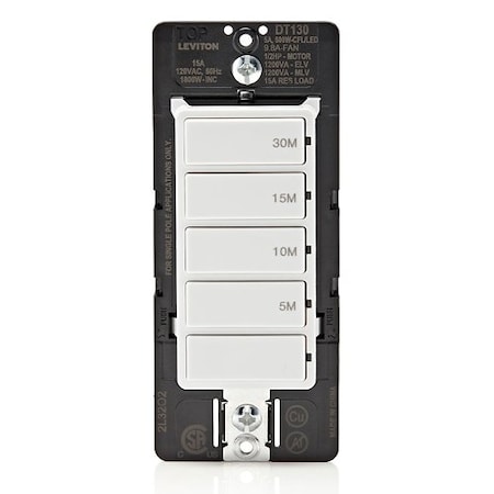 Leviton Leviton Decora Indoor Countdown Timer 120 V White DT130-1LW