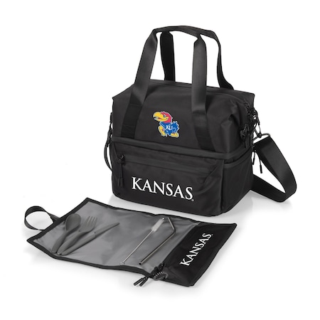 Picnic Time Family Of Brands NCAA Kansas Jayhawks Tarana Lunch Bag Cooler with Utensils made from Recycled Material 515-01-179-244-0