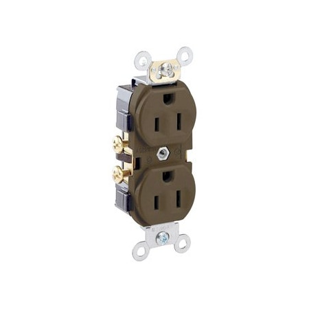 Leviton Commercial Grade Duplex Receptacle, 15 Amp, 125 Volt CR15-S