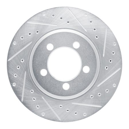 Dynamic Friction Co DFC Brake Rotor - Drilled and Slotted - Silver 631-54043R