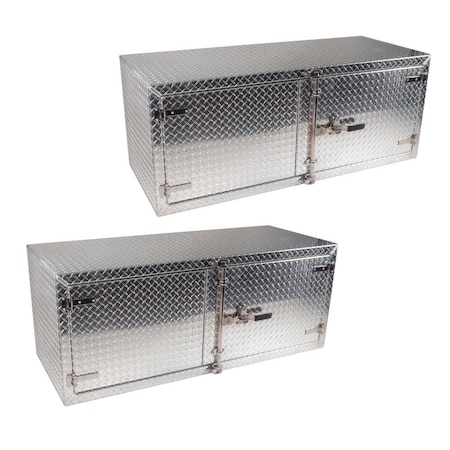 Mytee Products 24inx24inx60in Aluminum Underbody Tool Box w/ Paddle Lock for Flatbed Trailer, 2PK TBAL242460-PLDPx2