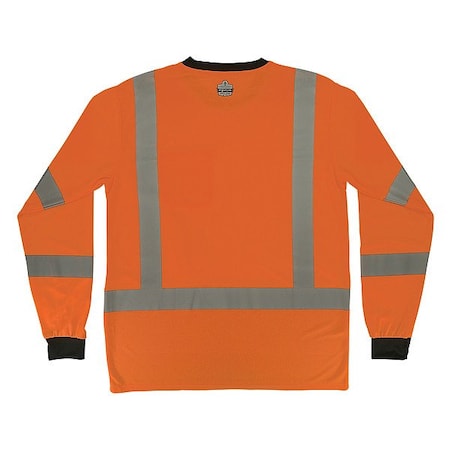 Ergodyne Hi-Vis Shirt, 2XL, Orange, Long Sleeve 22226