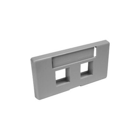 Leviton 2-Port Faceplate Fits Standard, Modular Furniture, W/Id Window Gray 49910-SG2