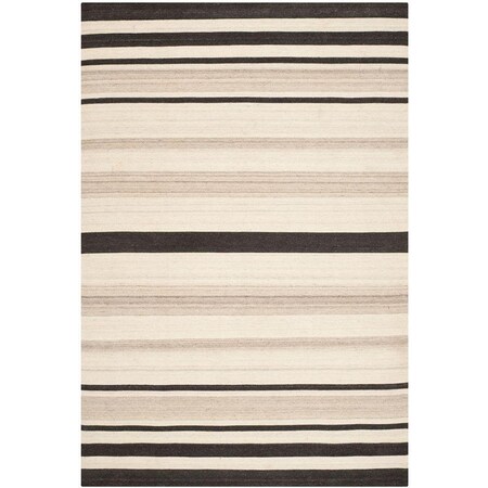 Safavieh Dhurries Hand Woven Flat Weave Rectangle Area RugNatural & Grey 4 x 6 ft. DHU629A-4