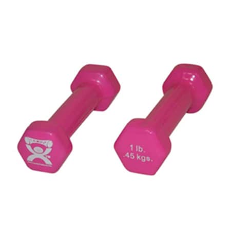 Cando International 1 lbs Vinyl Coated Dumbbell, Pink - 1 Pair CanDo-10-0550-2