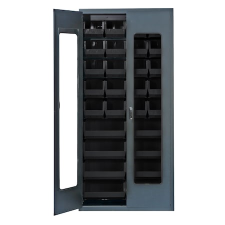 Quantum Storage Systems SPECIALTY CABINET W/ 28 BLACK BINS QSC-C240250BK