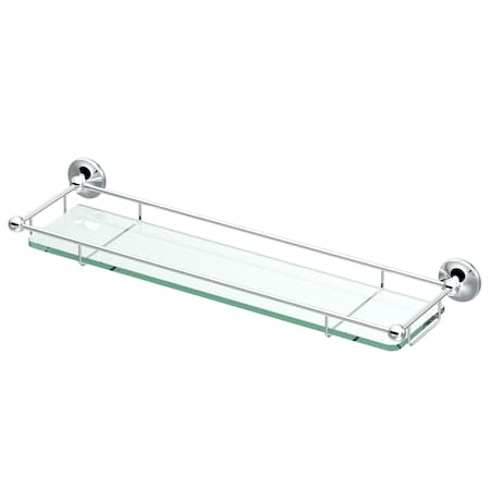 Gatco Premier Railing 20" Glass Shelf, Chrome 1465