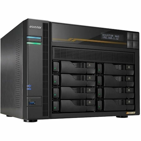Asustor Lockerstor 8 Gen3 8 Bay NAS, Quad-Core 2.3GHz CPU, Dual USB 4 Ports, Dual 10GbE Por AS6808T