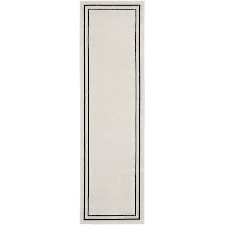 Homeroots 8' Ivory And Black Indoor Outdoor Runner Rug 545529