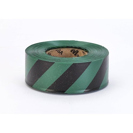 Mutual Industries FLAGGING TAPE GREEN BLACK STRIPE, 12PK 16002-3291-1875