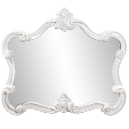 Homeroots 28" White Baroque Framed Accent Mirror 383716