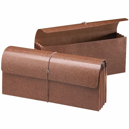 Smead 3-1/2in Accordion Expansion Wallets, 12 x 5, Leather-Like Redrope 71350