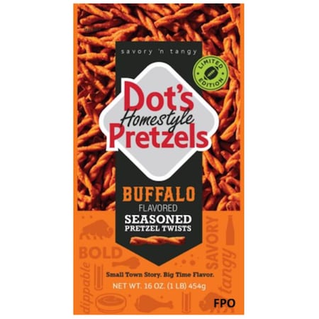Dots Homestyle Buffalo Pretzels 16 oz Bagged 50089