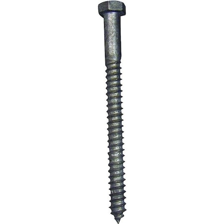Midwest Fastener Lag Screw, #0, 6 in, Steel, Galvanized Hex 5600