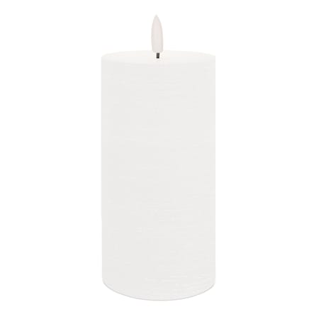Homeroots Set of Two White Flameless Pillar Candles, 2PK 633988