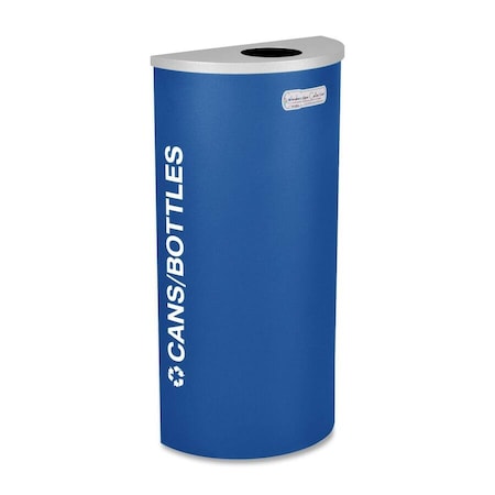 Ex-Cell Kaiser 8-Gal. Half-Round Receptacle - Cans/Bottles decal, Blue RC-KDHR-C RYX