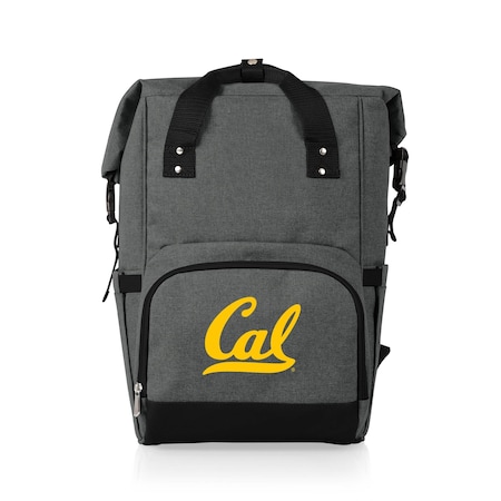 Picnic Time Family Of Brands NCAA Cal Bears On The Go Roll-Top Backpack CoolerHeathered Gray 616-00-105-076-0
