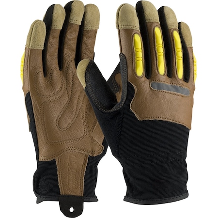 Pip Goatskin Leather Palm Glove with Leather/Fabric Back and TPR Finger Guards 120-4200/L
