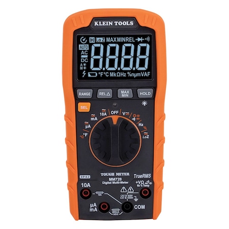 Klein Tools Digital Multimeter, 1,000 V Max DC, TRMS, 6,000 Instrument Counts, LCD MM720