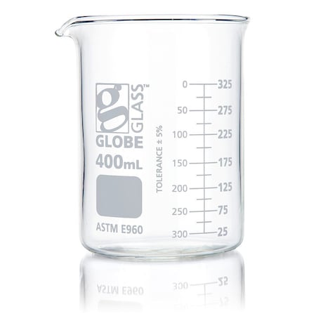 Globe Scientific Beaker, Glass, White, PK12 8010400