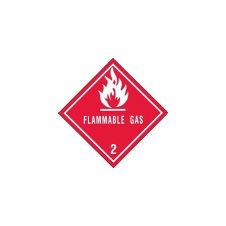 Bubblefast 4 x 4'' - ''Flammable Gas - 2'' Labels BFDL5070