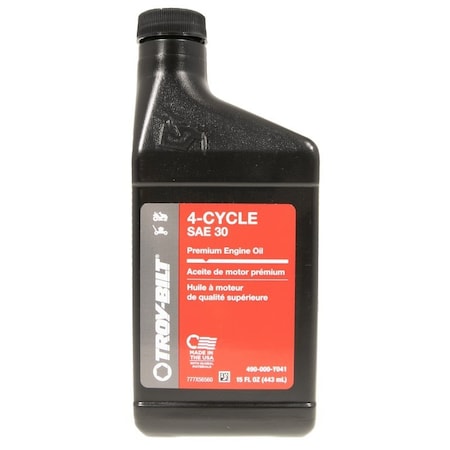 Troy-Bilt 490-000-Y041 4-Cycle Premium Engine Oil, 30, 15 oz 490-000-F041
