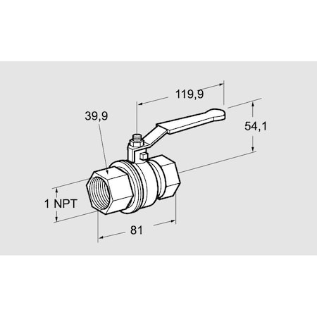 Honeywell Kromschroder VLV, BALL, MAN, 1.0 IN., NPT, AKT 25TN88 KS03152310