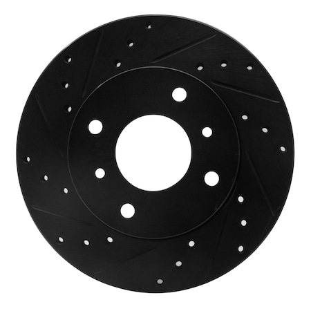 Dynamic Friction Co DFC Brake Rotor - Drilled and Slotted - Black 633-67028L